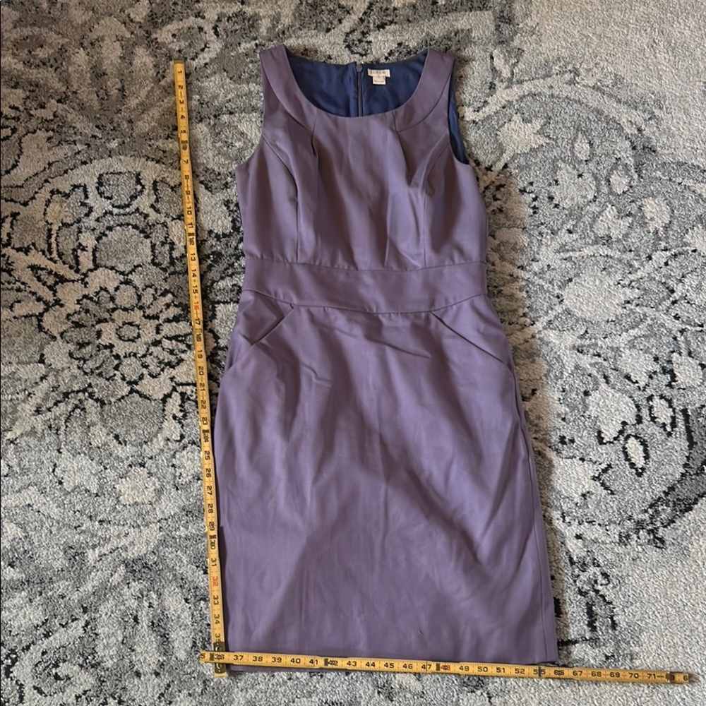 J. Crew Purple Sheath Midi Dress Scoop Neck Sleeveless